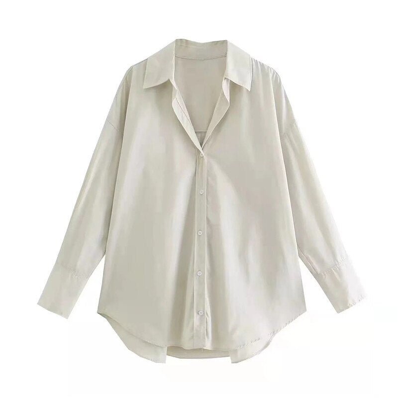 Willshela Women Fashion Solid Single Breasted Blouse Vintage Lapel Neck Long Sleeve Female Chic Lady Shirts