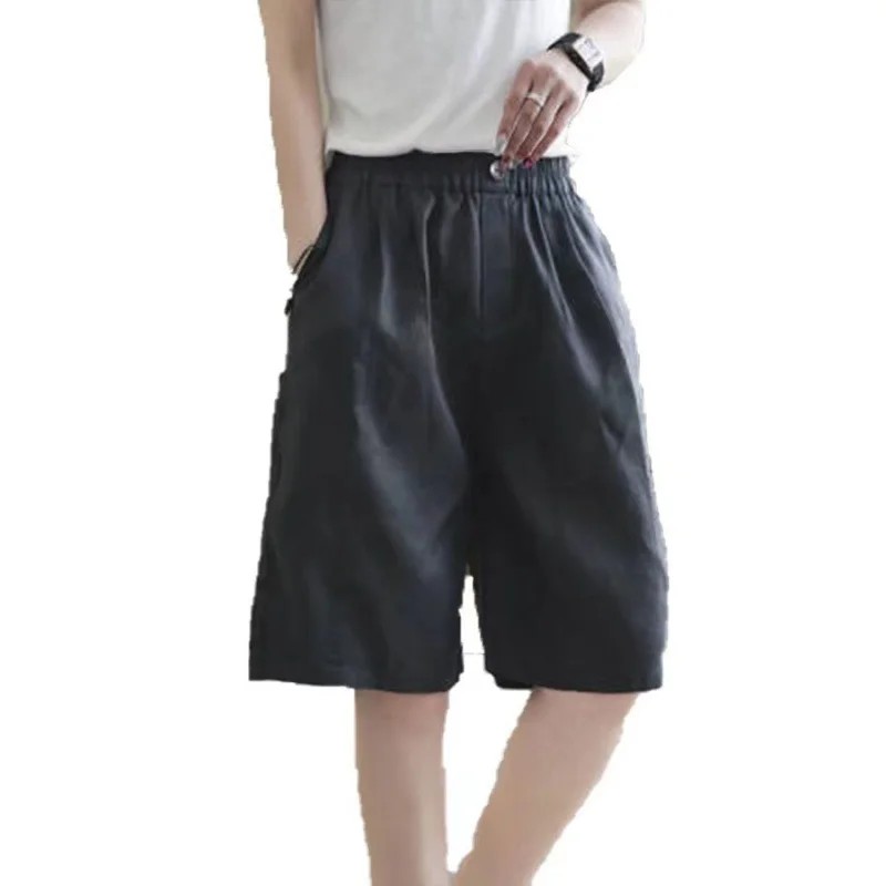 Uveng Uveng Summer Cotton-Skin Shorts Women's Five-Point Trousers Loose-Fitting High-Waisted Thin-Skinny Trousers