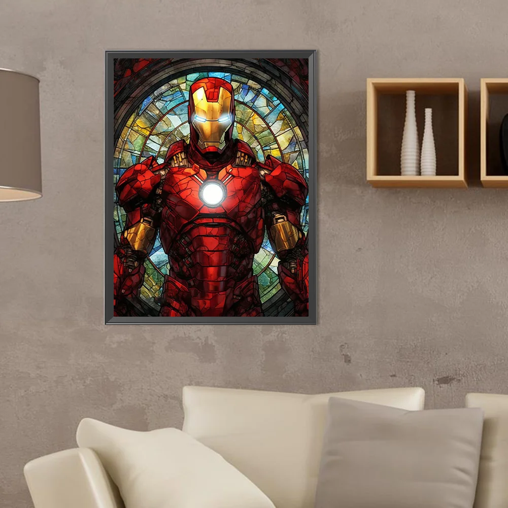 Diamond Painting - Full Round Drill - Stained Glass Iron Man(Canvas|30*40cm)