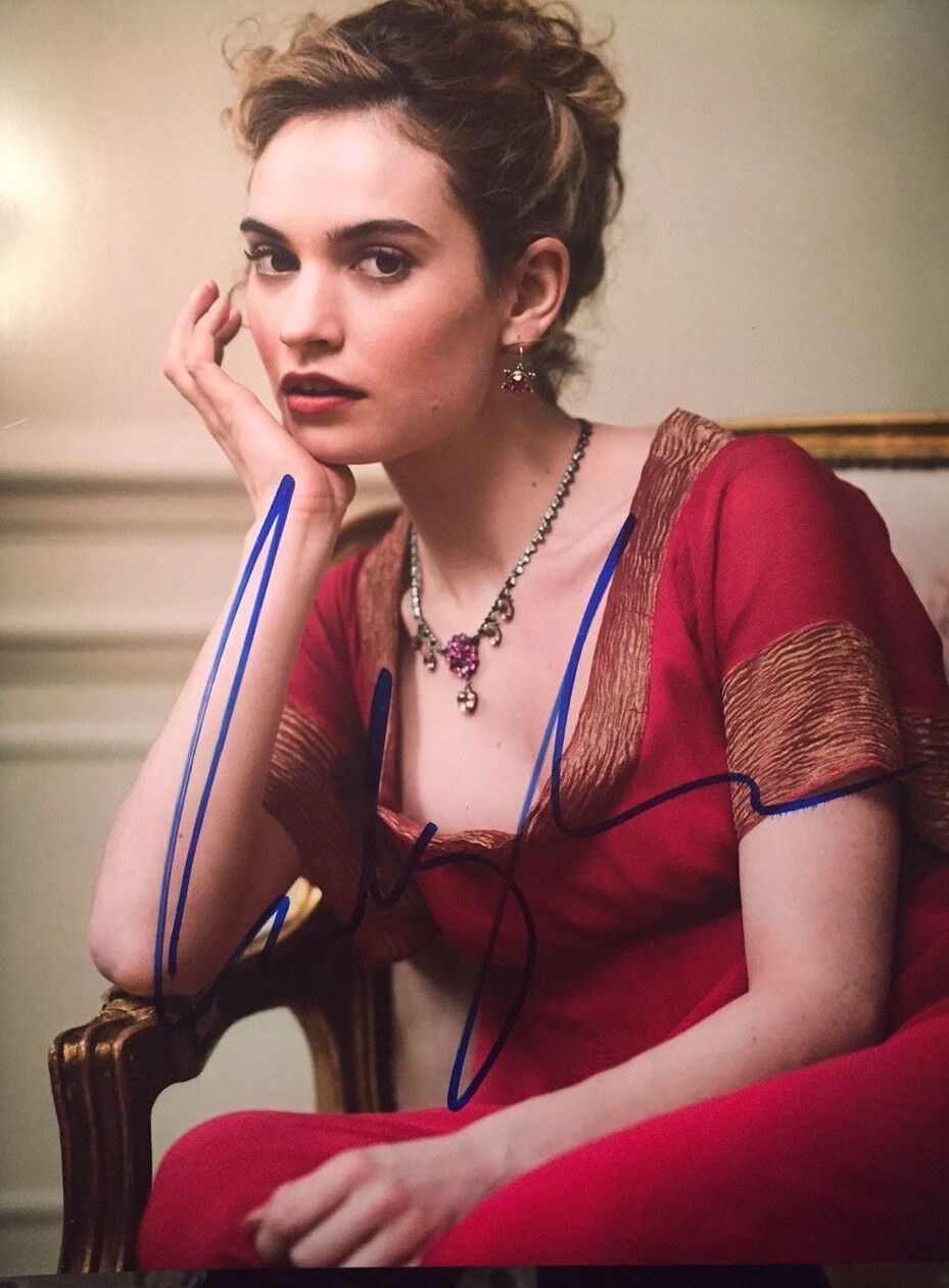 Lily James signed autographed 8x10 Photo Poster painting Cinderella War and Peace