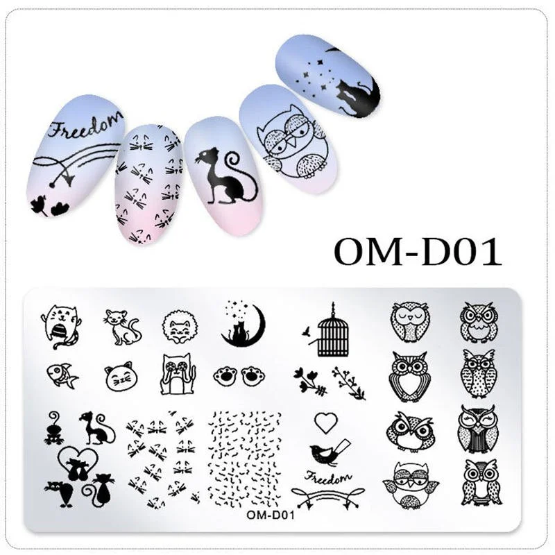 Nail Stamping Plates Flower Animal Geometric Cartoon Pattern Nail Art Stamp Stamping Template Image Plate Stencil Nails Tool