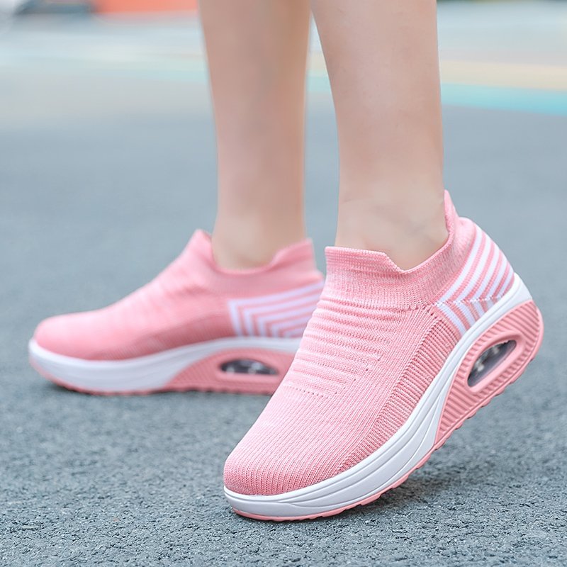 Breathable Knit Mesh Women Sport Shoes Platform Spring Autumn 2022 Slip On Casual Sneakers Woman Outdoor Walking Footwear