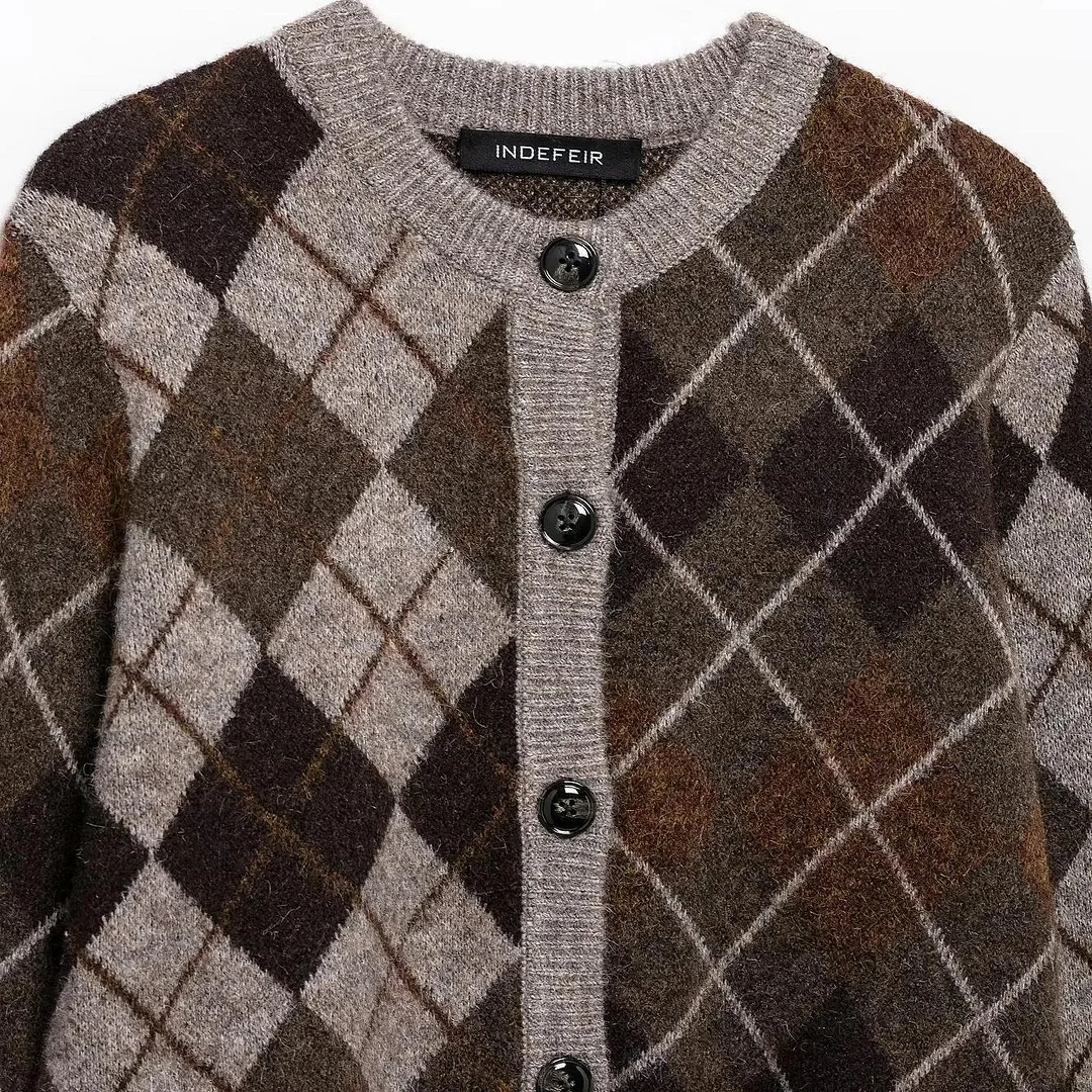 Nigikala Nigikala Women's Clothing Loose Casual Round-Neck Long-Sleeved Knitted Jacket In Autumn 2025