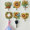 (US Only)6Pcs Sunflower Diamond Painting Art Hooks Diamond Art Craft Wall Hooks for Wall