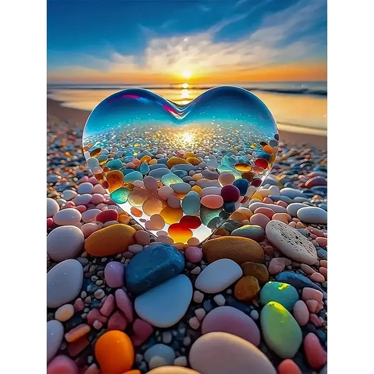 Full Round Drill Diamond Painting -Dream Beach Love Stone - 30*40cm