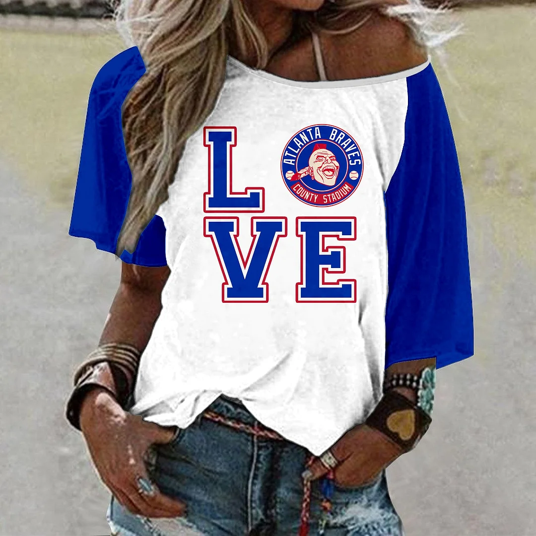 Style & Comfort for Mature Women Shoulder Off Loose Short Sleeve Casual T-shirt for Women Printed with Pattern