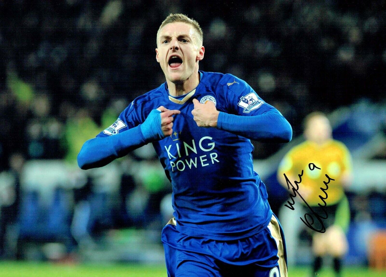 Jamie VARDY Signed Autograph 16x12 Photo Poster painting AFTAL COA Leicester City ENGLAND