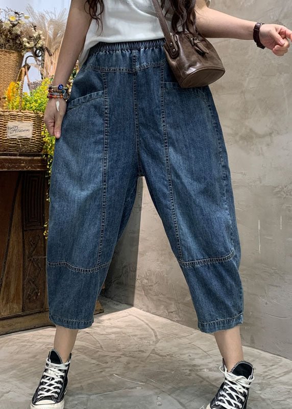diy Blue fashion Pockets denim Pants Spring CK1219- Fabulory