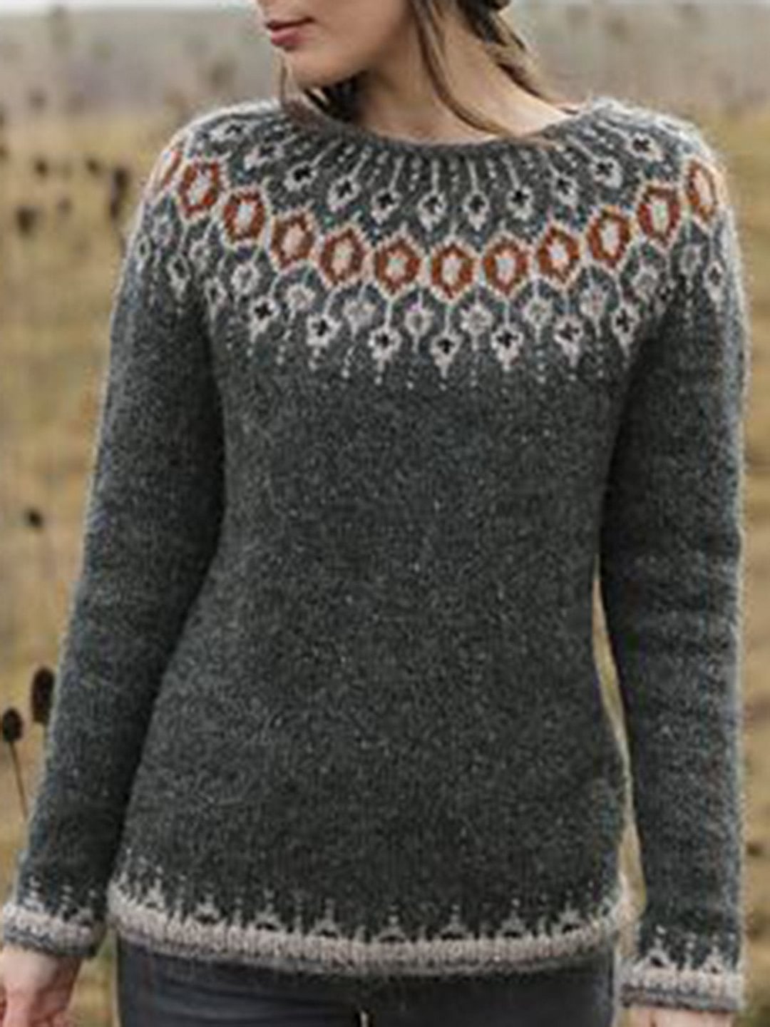 Color-Block Vintage Sweater | EGEMISS