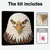 Peinture en perle DIY d&rsquo;aigle avec cadre en bois 30x30 cm art en toile de perles