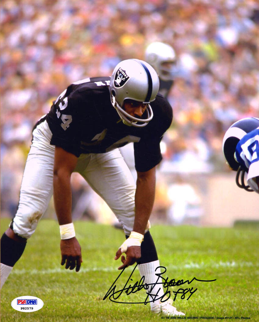 Willie Brown SIGNED 8x10 Photo Poster painting + HOF 84 Oakland Raiders PSA/DNA AUTOGRAPHED