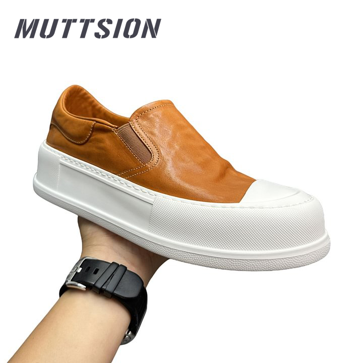 MUTTSION Horse Leather Casual Skate Shoes | Horse Leather Heightening Loafers MUTTSION.COM MUTTSION