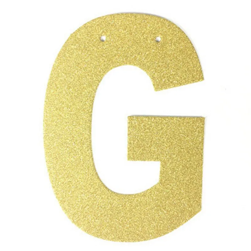 1Pcs/lot 13cm Personalized DIY Gold Glitter Paper Letter Banner Hanging Flags for Wedding Birthday Party Festival Decorations