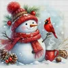 Snowman And Bird-11CT Stamped Cross Stitch 50*50cm/19.69*19.69in