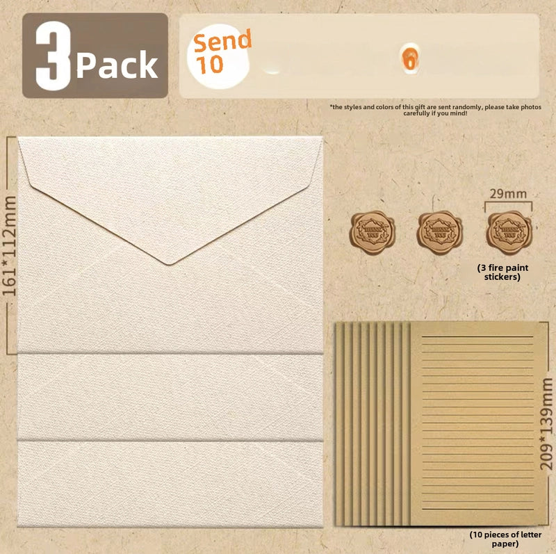 Vintage Linen Texture Envelope Paper Set Special Paper For Letters Invitations Postcards Wax Seal Envelope