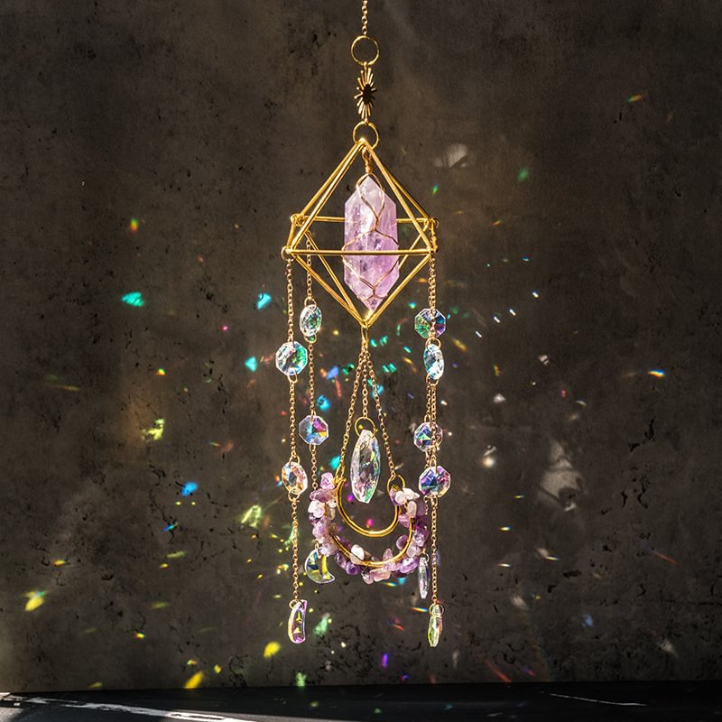Moon Amethyst Natural Stone Suncatcher