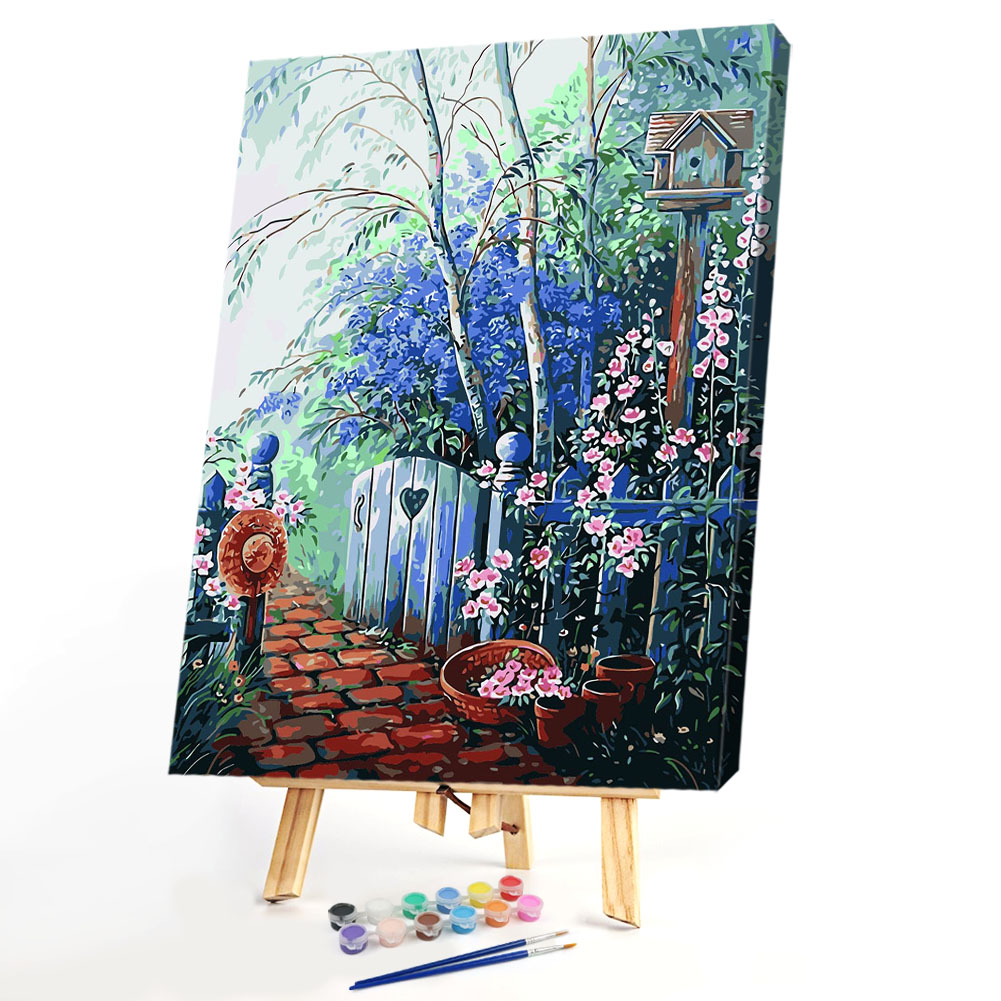 

40*50CM Paint By Numbers-Blue Garden, 501 Original