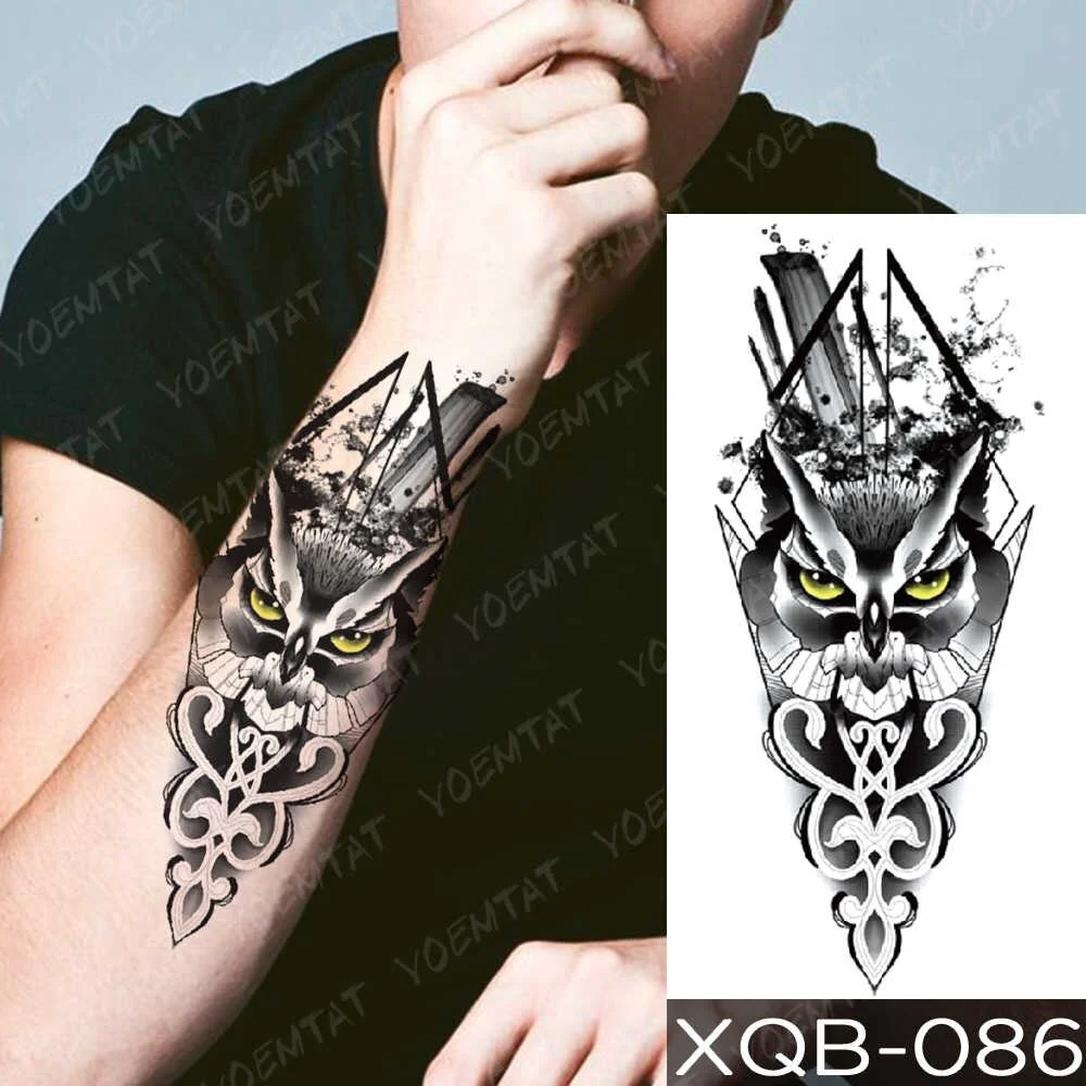 Waterproof Temporary Tattoo Sticker Totem Leopard Flash Tattoos Dragon Tiger Wolf Lion Body Art Arm Fake Tatoo Women Men