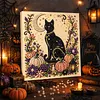 Halloween Bead Art DIY Pearl Painting Kit with Frame 20x20cm(Black cat)