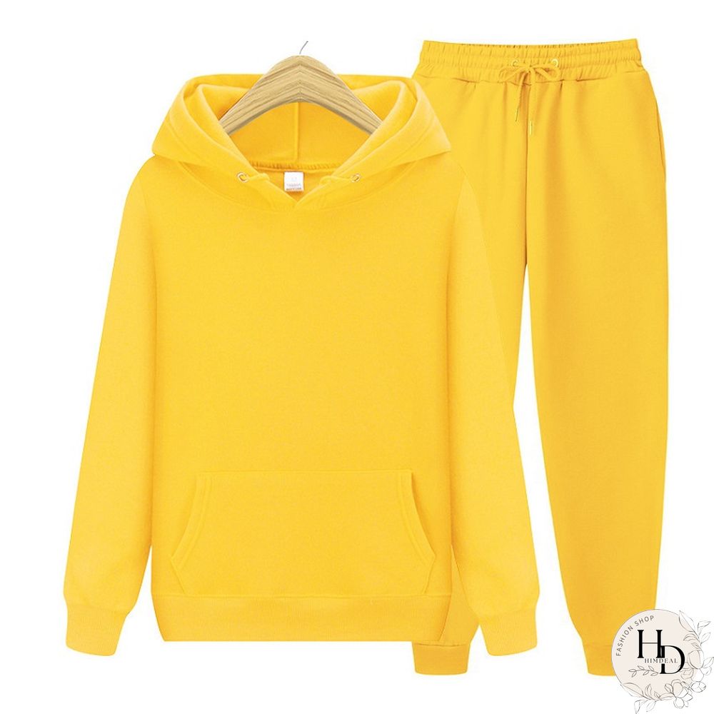 New Mens Ladies Casual Wear Suit Sportswear Solid Color Pullover Pants Autumn And Winter