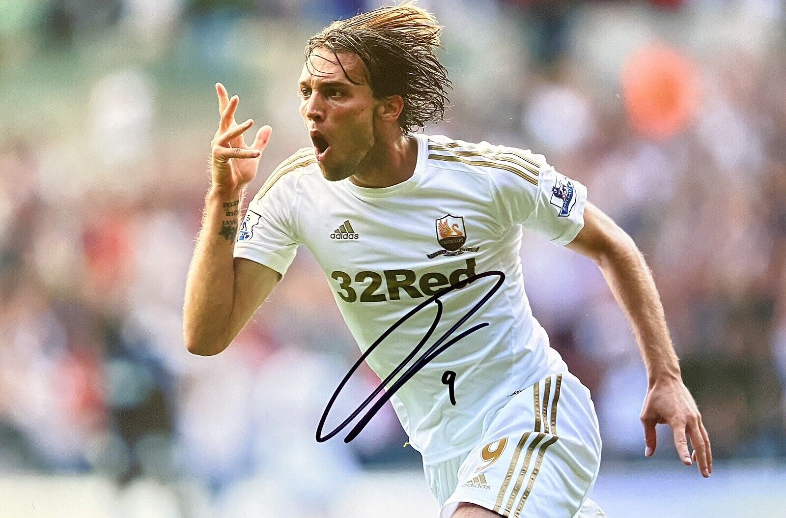 Michu Genuine Hand Signed Swansea City 12x8 Photo Poster painting - See Proof - 3