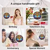 (25cm)DIY Acrylic Jigsaw Puzzle Window Hanging with Hanging Chain DIY Stained Glass Decoration Round Window Puzzle Decor for DIY Craft Project (Floral Tree of Life)