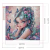 (40*40cm)Butterfly Girl - Round Partial AB Drill Diamond Painting