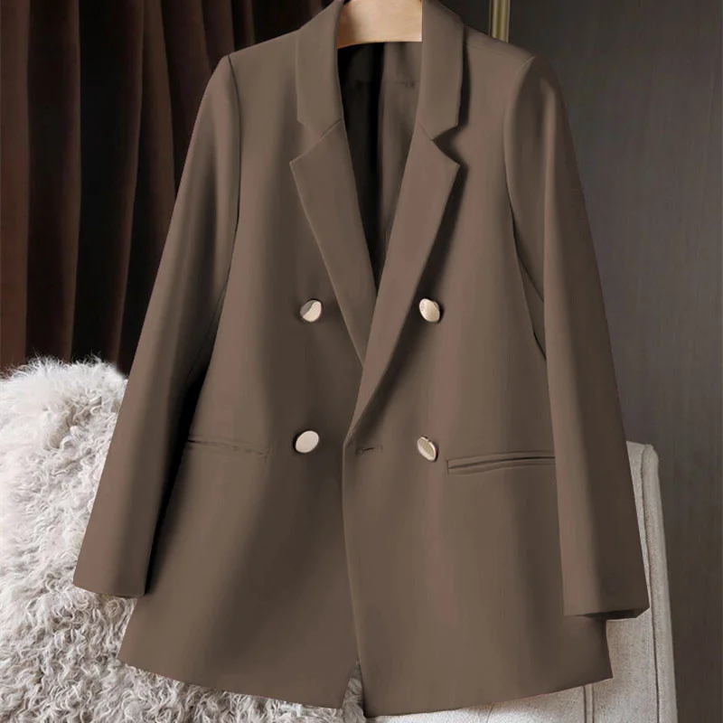 Woherb Woherb New Blazer Female Metal Button British Wind Casual Versatile Green Red Small Suit Tide-Outfit Ideas