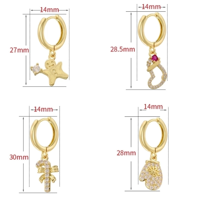 1 Pair Christmas Elegant Romantic Christmas Hat Christmas Tree Santa Claus Inlay Copper Zircon 18K Gold Plated Drop Earrings