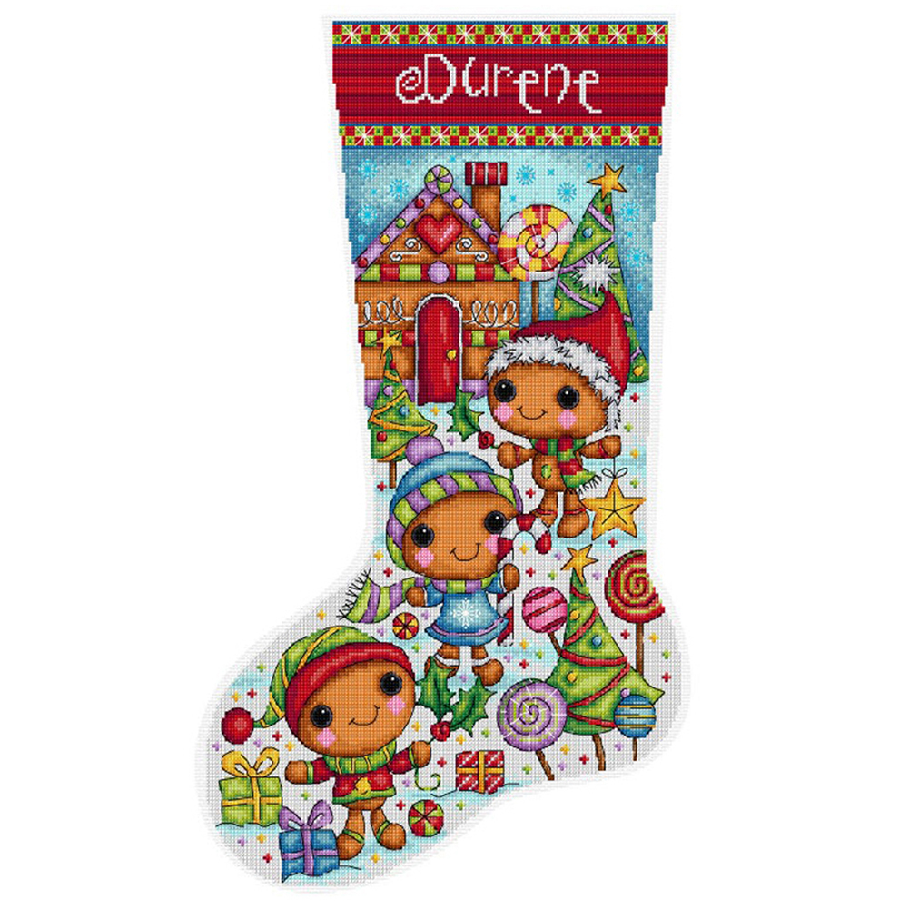 

40*60CM - 11CT Stamped Cross Stitch - Christmas Socks (Big Size), 501 Original