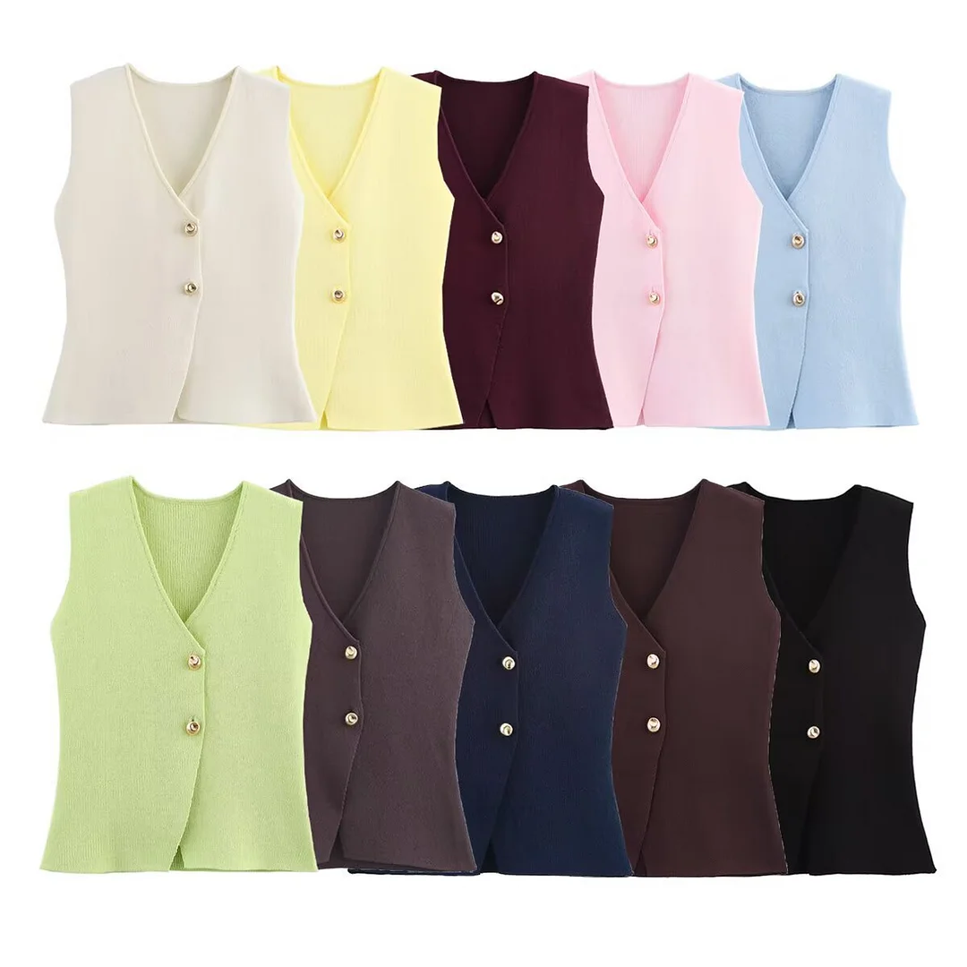 Nigikala Nigikala Women's New Button Knitted Vest Skirt 4192015 4192016