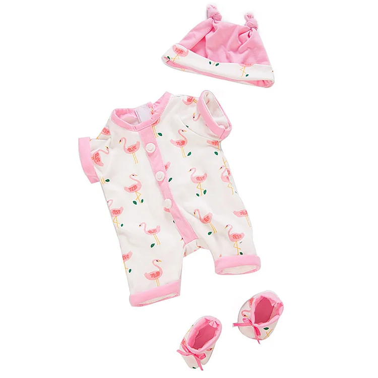 For 16" Full Body Silicone Baby Girl Doll Clothing 3-Pieces Set Accessories Rebornartdoll® RSAW-Rebornartdoll®