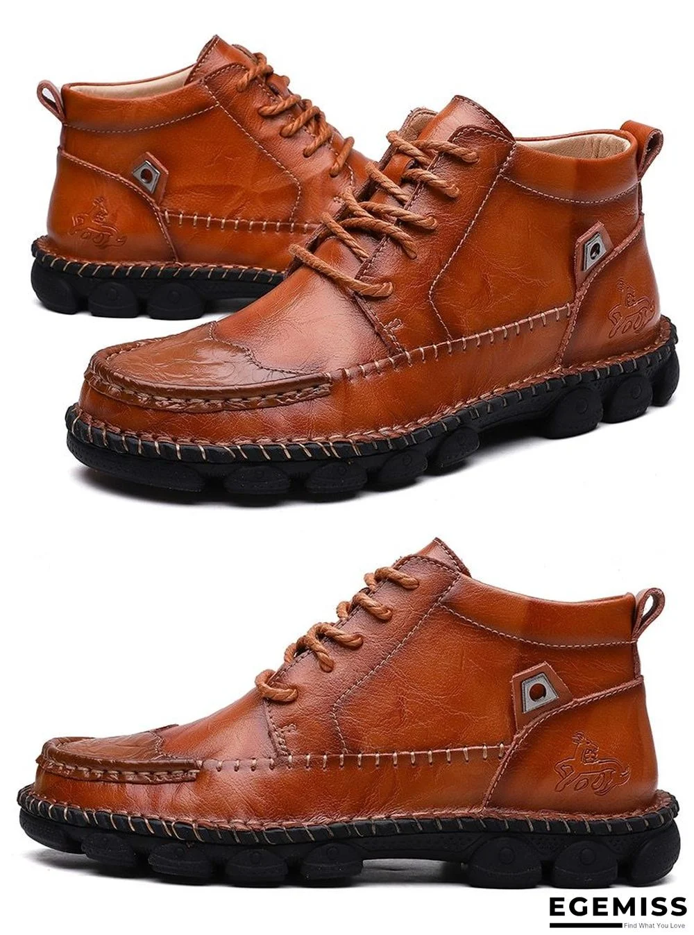 Cow Split Leather Men Boots Comfortable Boots Men Footwear Rubber Ankle Boots Men's Shoes | EGEMISS