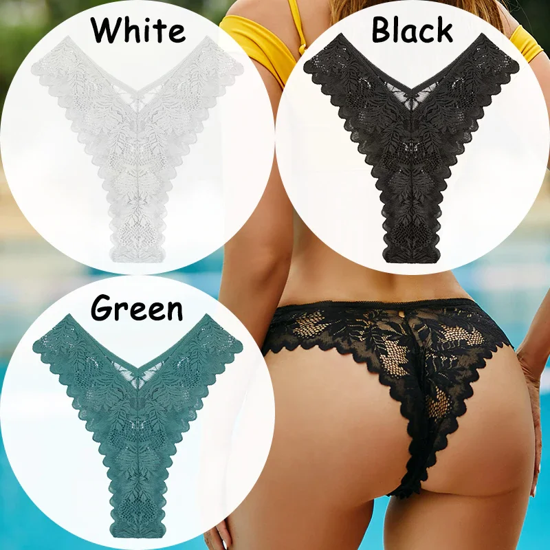 Billionm Lace Panties Women's Underwear Floral Women Panties Perspective Lingerie Brazilian Briefs V Waist Female Underpants