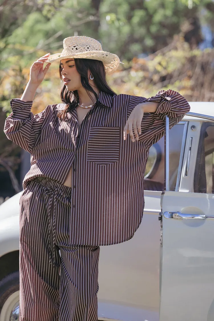 Darya Shirt - Chocolate Stripe