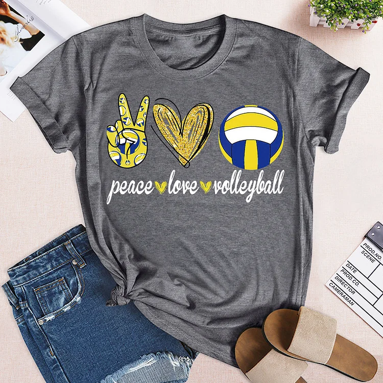 Peace Love Volleyball    T-shirt Tee -03839-Annaletters