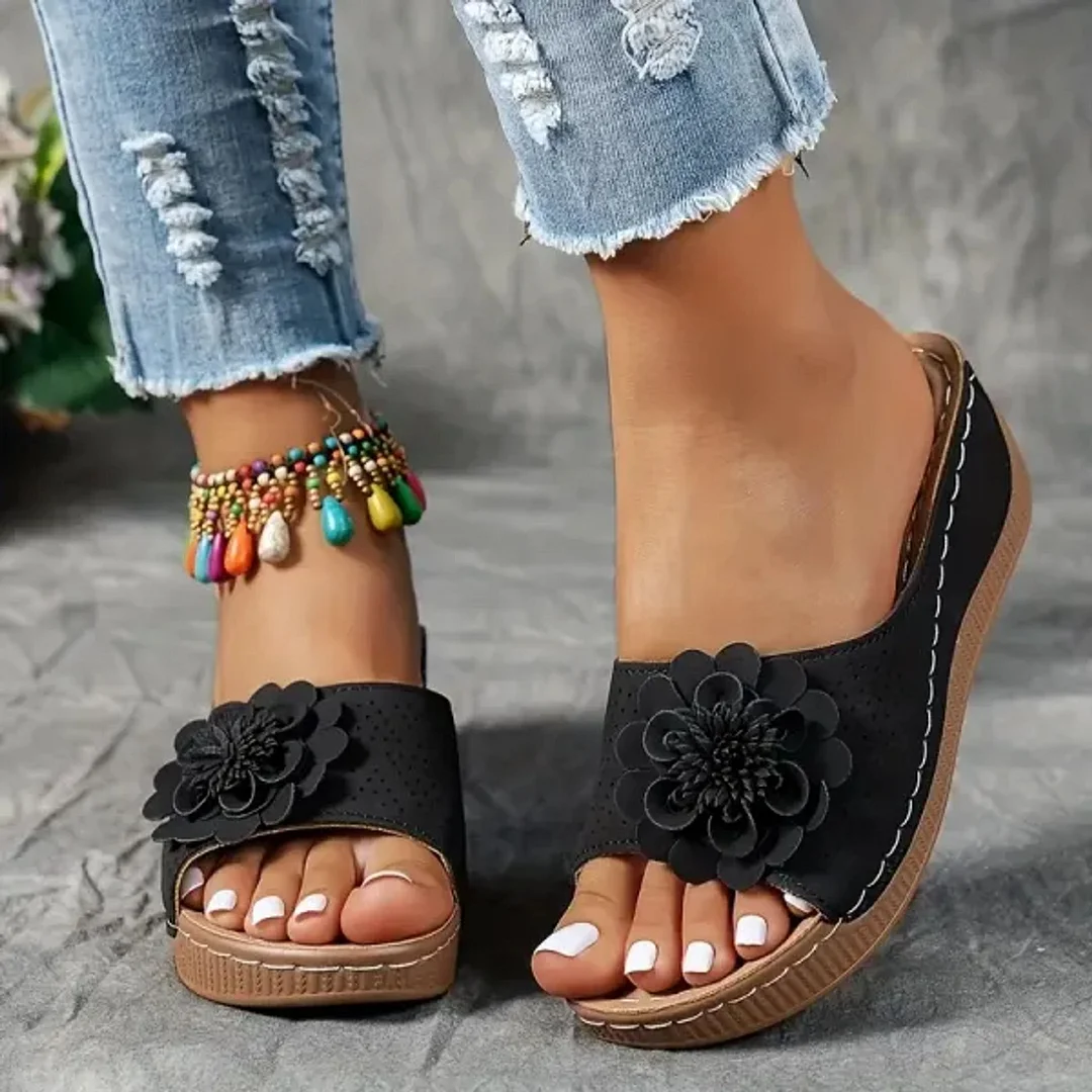 🚶&zwj;♀️💥Hottest today 70% OFF💥 Comfortable non-slip solid color open-toe wedge sandals for women