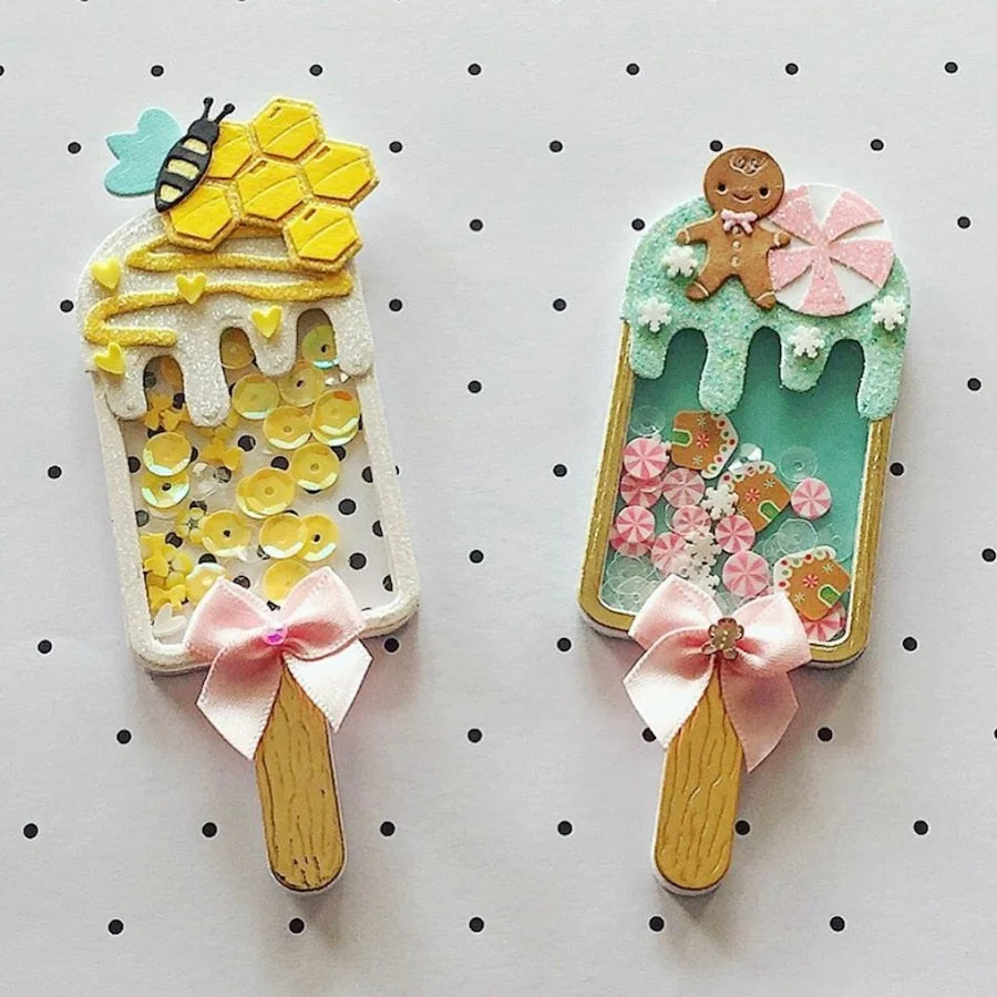 KSCRAFT Cute Popsicle Shaker Metal Cutting Dies Stencils for DIY Scrapbooking Decorative Embossing DIY Paper Cards 515-1