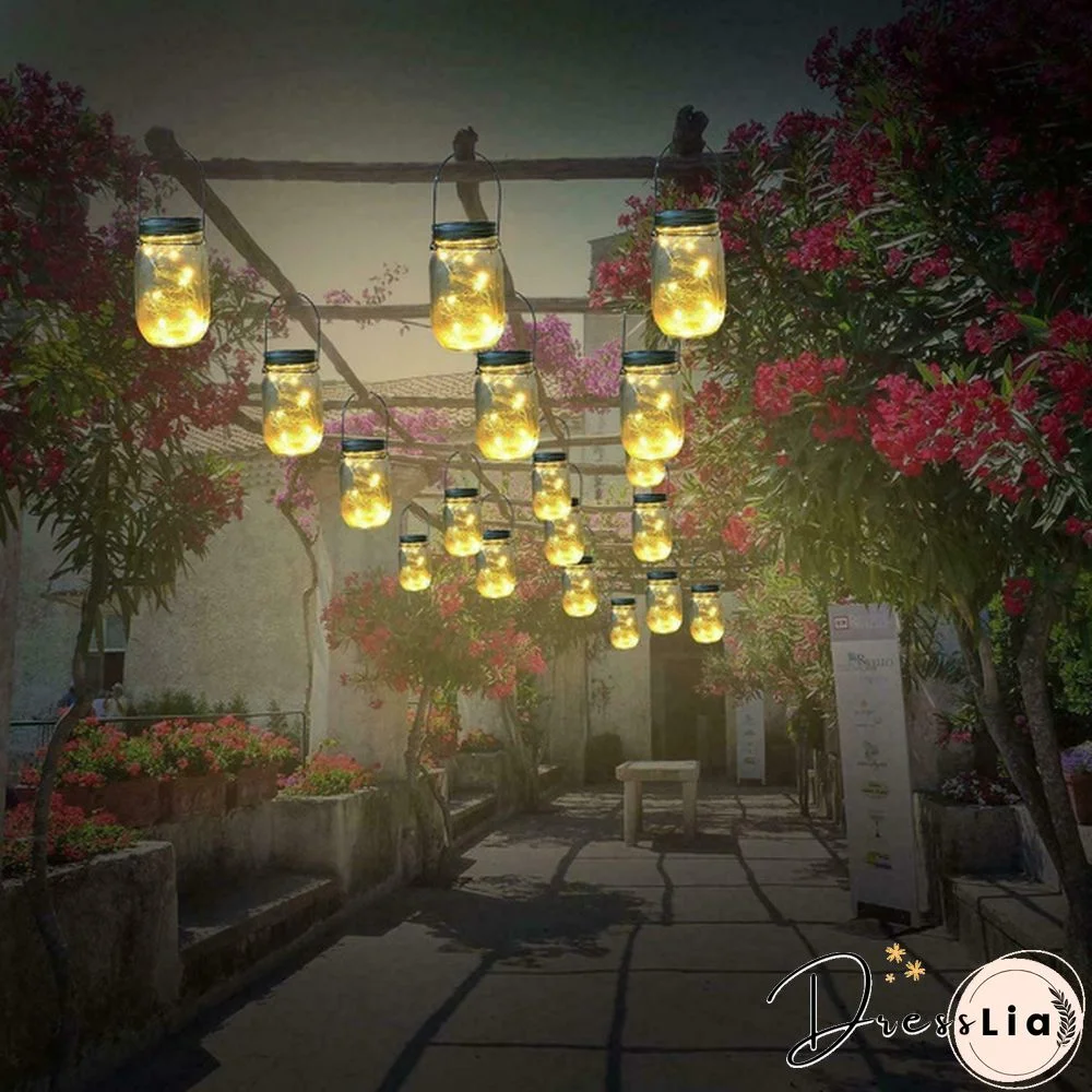 5/10/15 Pack Solar Powered Lid Lights 200cm 20 LEDs Mason Jar Solar Lights with Hangers , Indoor or Outdoor Usage for Wedding Christmas Holiday Party Decor (Jars Not Included)