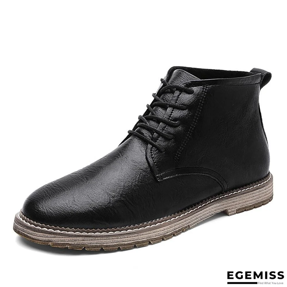 men's autumn outdoor leather lace-up high-top ankle martin boots oxford shoes | EGEMISS