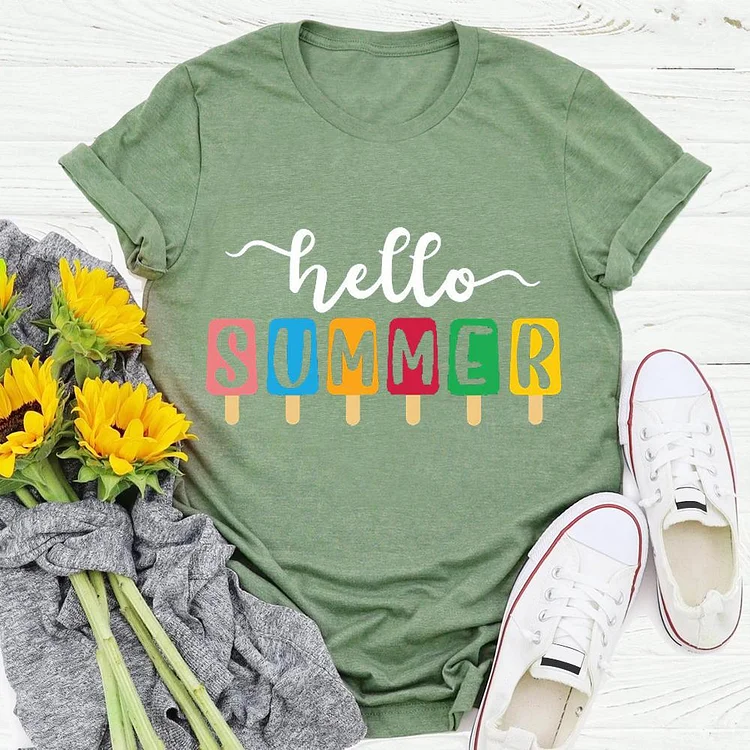 hello Summer life T-shirt Tee - 01433-Annaletters