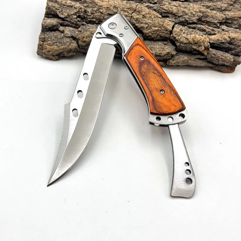 Yangjiang Outdoor Folding Knife Portable Self-Defense Knife Car Survival Knife Camping Tactical Colored Wood Mountaineering Dovetail Knife Wholesale