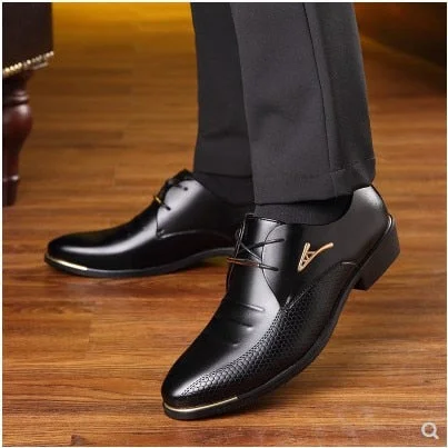 Vstacam  Classic Man Pointed Toe Dress Shoes Mens Patent Leather Black Wedding Shoes Oxford Formal Shoes Big Size Fashion Df4