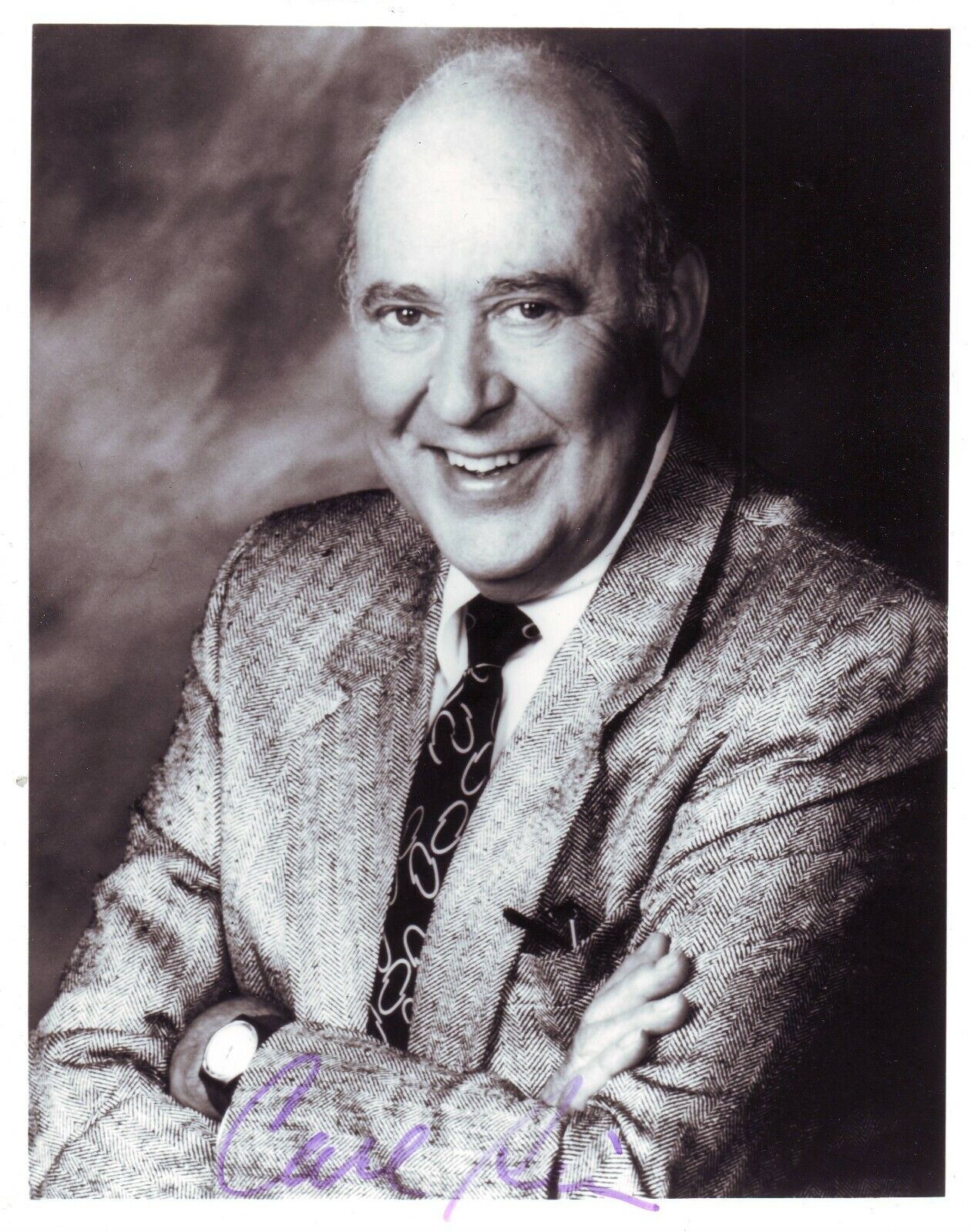 Carl Reiner (20x25 cm) Original Autographed Photo Poster painting