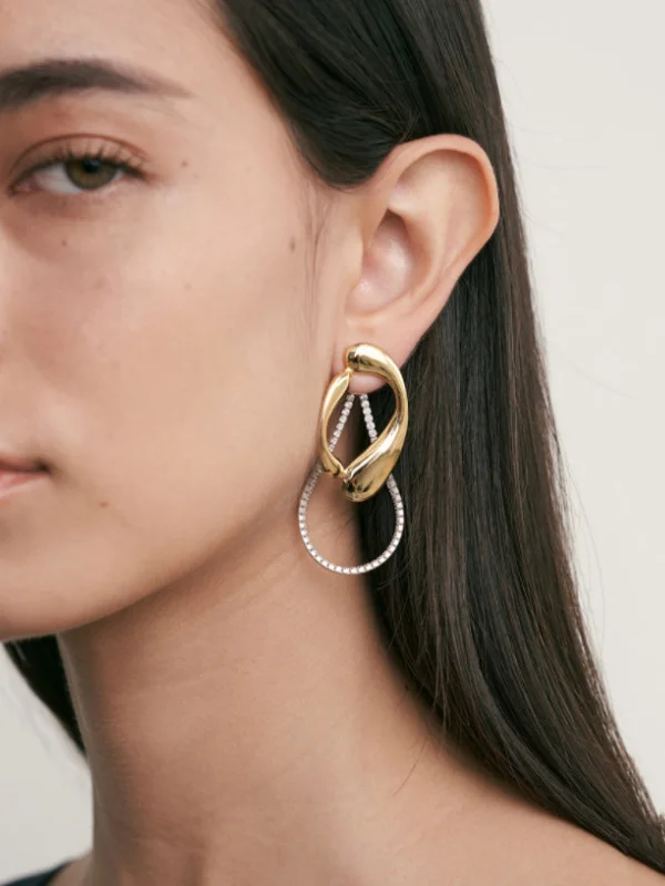 Geometric Rhinestone Earrings Accessories