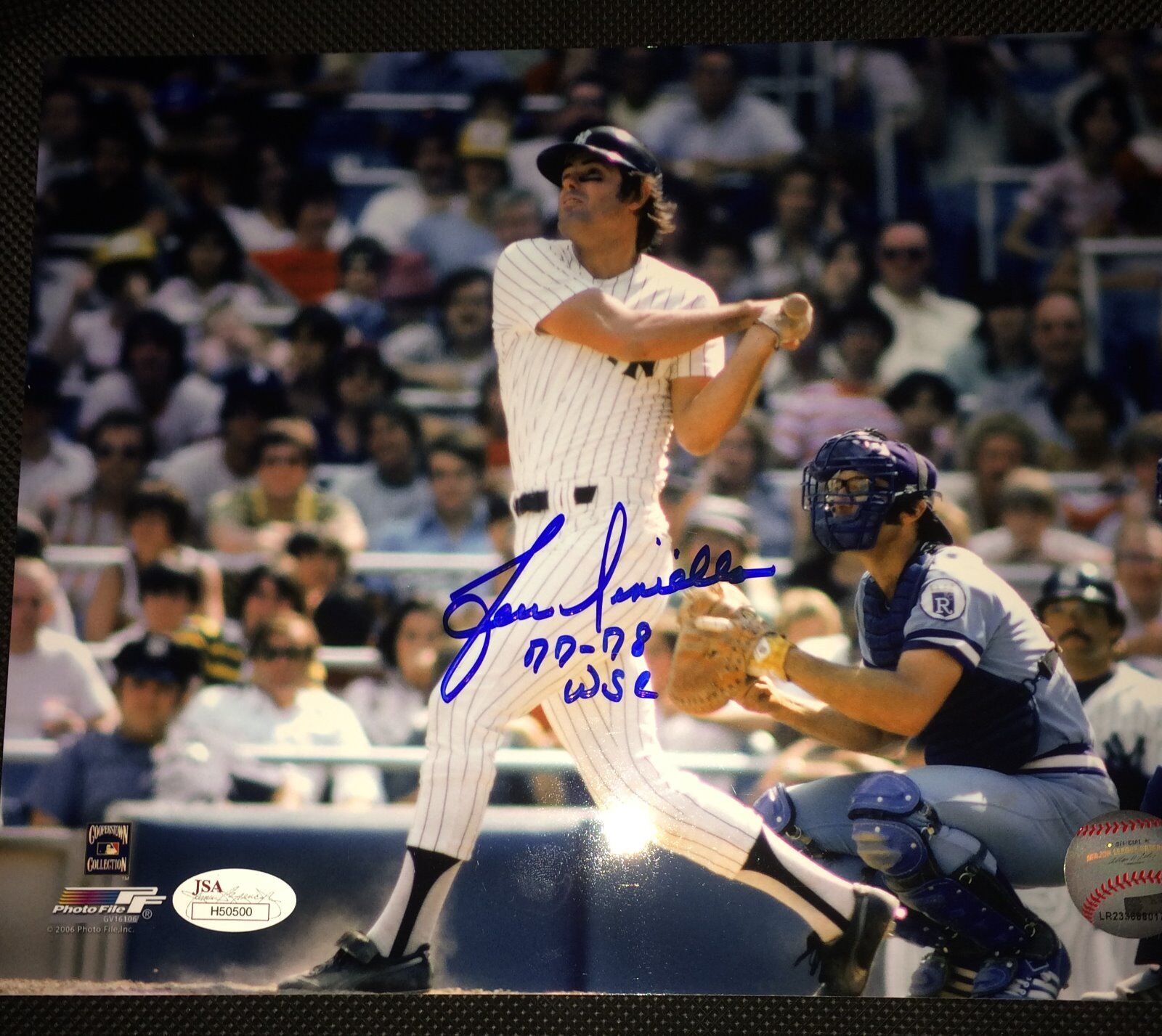 Lou Piniella New York Yankees Autographed 8x10 inscribed 77-78 WSC