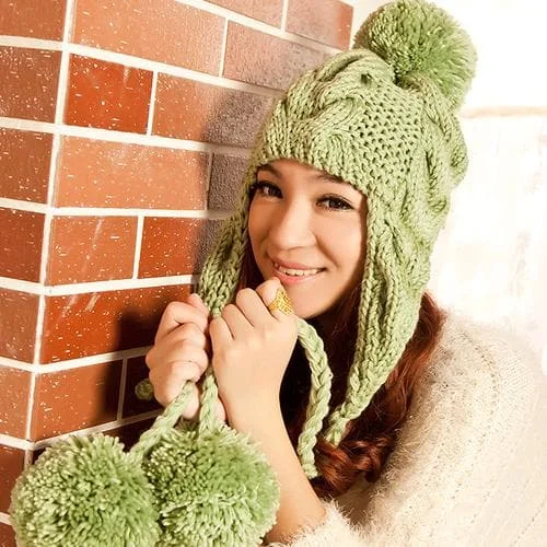 Kawaii Woolen Plush Ball Winter Hat SP1710826