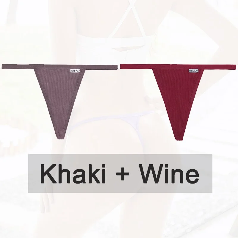 Billionm 2PCS/Set Women Sexy Cotton Panties Solid Color Underwear G-String Hollow Breathable Underpants Female Intimates Lingerie