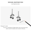 925 Silver Cherry Pendant Hoop Earrings