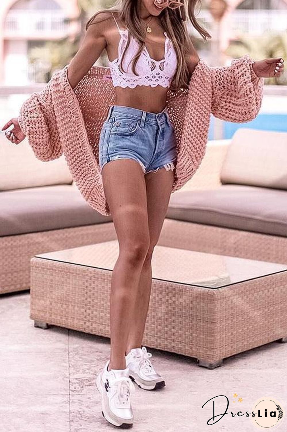 Puff Sleeve Loose Cardigan